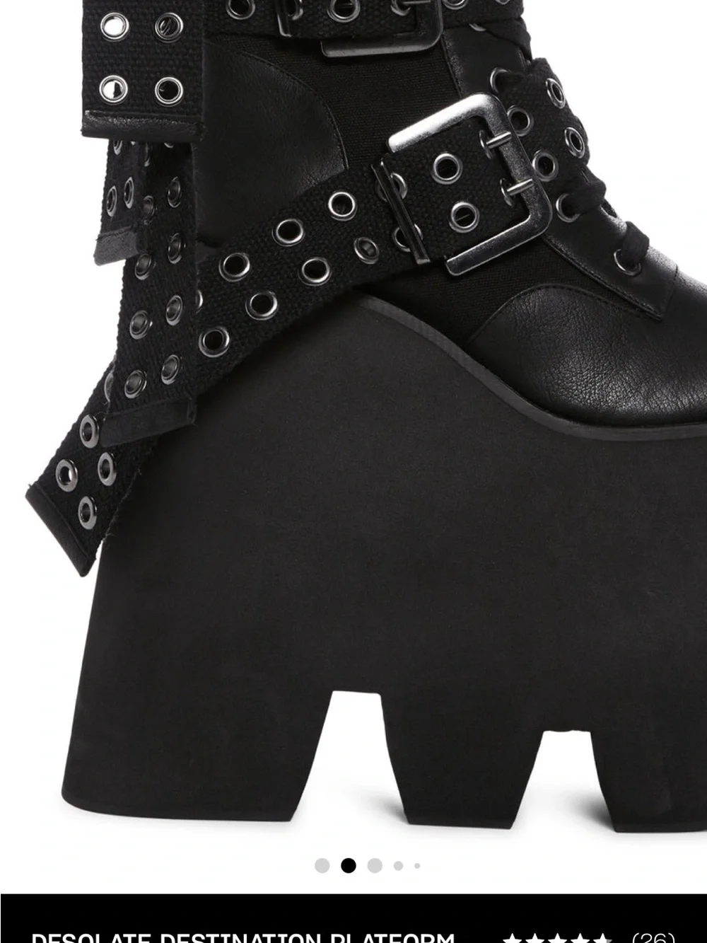 Dolls Kill Black Multi-Buckle Platform Knee Boots